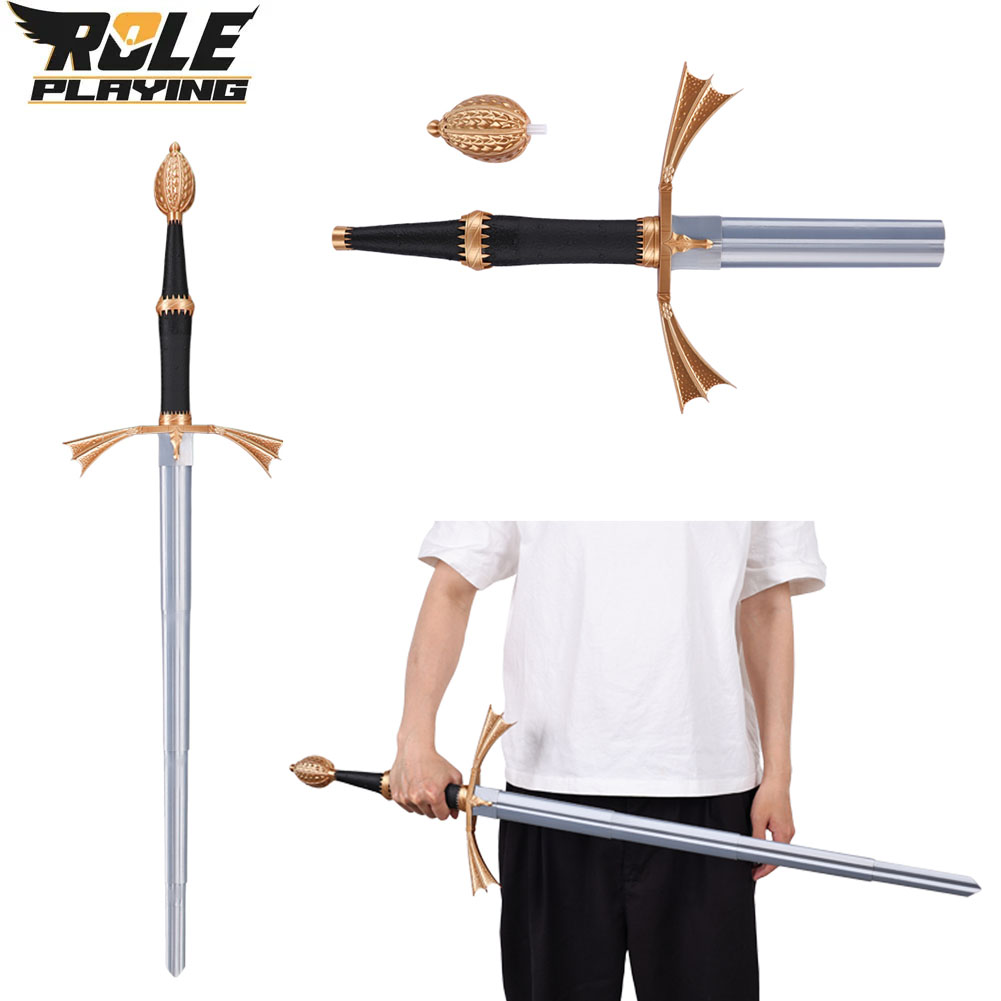 Cosplay Prop Knife - سكين بلاستيكي فضي قابل للسحب لزي