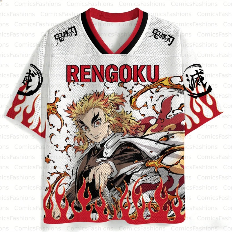 Cosplay Flame Prop - تي شيرت Demon Slayer Kyojuro Rengoku