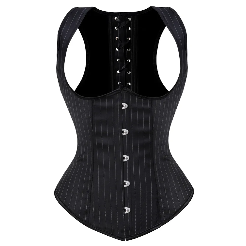 Boning Corset Steel - المرأة القوطية الجاكار مشد underالصدر مثير