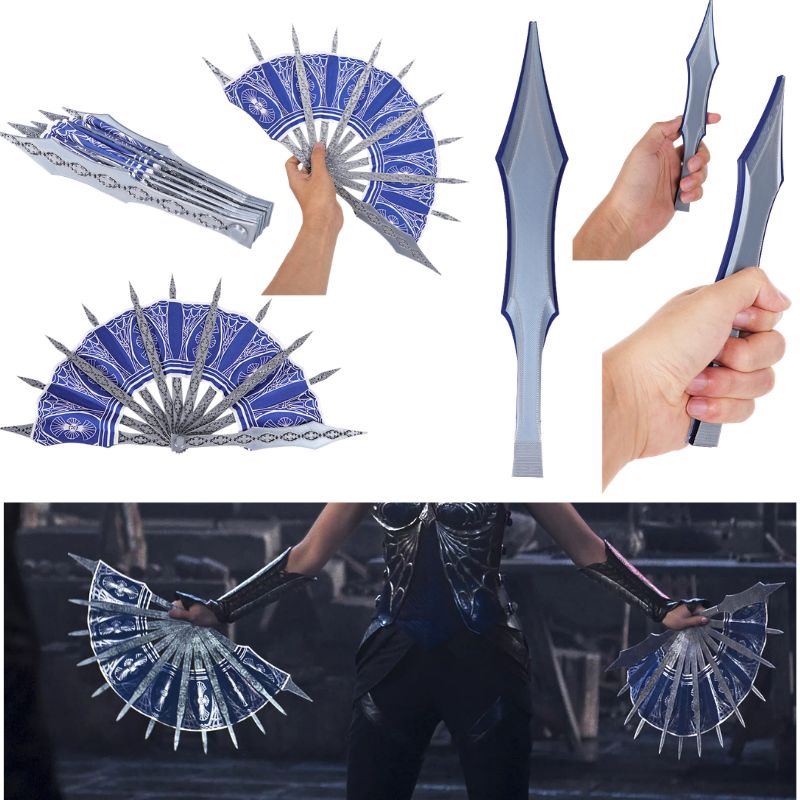 Cosplay Prop Blueprints - مروحة يد زرقاء لشخصية كيتانا من