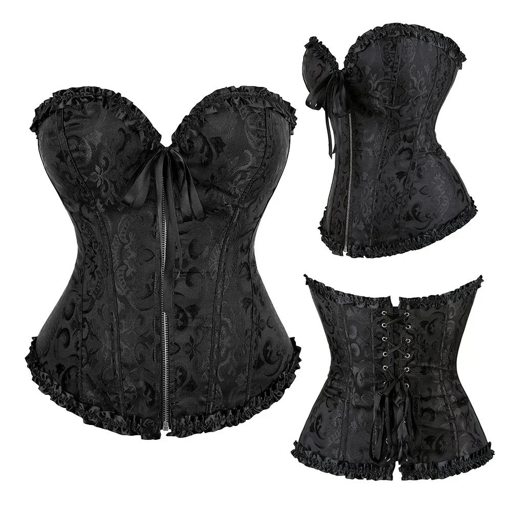 مشد خصر جاكار بسحاب ورباطات، م - مراجعة Boning Corset Steel وسعره