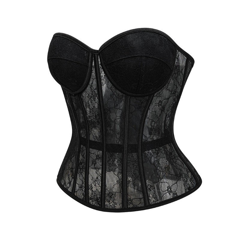 كورسيه نسائي فوق الصدر أسود من - مراجعة Boning Corset Steel وسعره