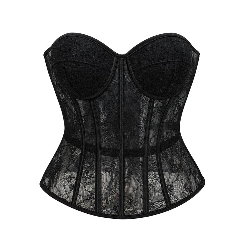 كورسيه نسائي فوق الصدر أسود من - مراجعة Boning Corset Steel وسعره