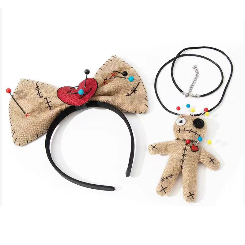 طقم عصابة رأس وقلادة دمية الها - مراجعة Voodoo Cosplay And Prop وسعره